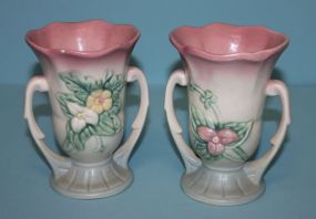 Pair of Hull Art Pottery Double-Handled Vases