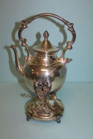 Silver On Copper Teapot With Teapot Burner