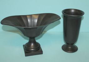 Two Contemporary Black Ceramic Vases