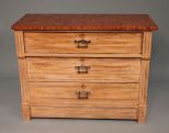 Painted Distressed Chest of Drawers with Marble Top