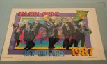 1987 New Orleans Mardi Gras Poster, autographed by Pete Fountain