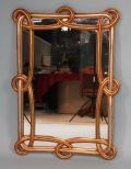 Wall Mirror with Gold and Brass Loop Resin Frame