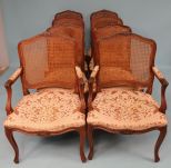 Eight Cane Back French Dining Chairs