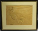 Pencil Sketch of Nude, signed Emile Gruppe (1876-1978)