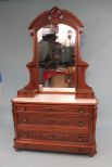 Mid 19th Century Walnut Victorian Marble Top Dresser