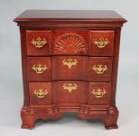 Small Block Front Three Drawer Bedside Table