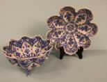 Two Oriental Blue and White Dishes