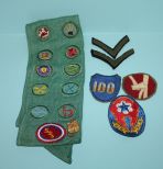 Vintage Girl Scout Sash and Badges