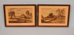 Pair of Framed German Watercolors, artist signed