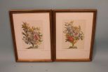 Pair of Floral Prints Marked DePoilly