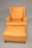 Contemporary Yellow Club Chair and Companion Ottoman
