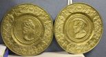 Pair of Round Brass Wall Plaques