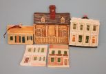 Group of Five New Orleans Historic Homes Ornaments From The Preservation Resource Center
