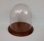 Wooden Plateau with Glass Dome Top
