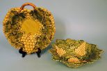 Caldas Portugal Majolica Grapes Bowl & Liner