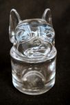 French Vannes Art Glass Bulldog Jar