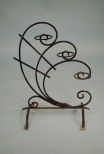 Vintage Wrought Iron Triple Flower Pot Stand with Black Paint