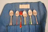 Set of Nine Norway Sterling/Guilloche Demitasse Spoons by Askel Holmsen