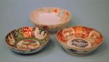 Three Japanese Imari Scallop Bowls