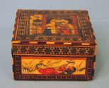 Inlay and Painted Trinket Box with Asian Motif