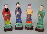 Four c1900 Chinese Polychrome Confucian Scholar Figures