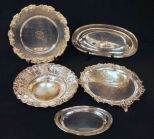 Five Silverplate Trays