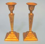 Pair of English Regency Brass Candlesticks
