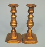 Pair of Brass Candlesticks, 19th century