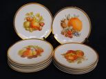 Set of Twelve Bavarian Germany Hand-painted Plates of Fruit