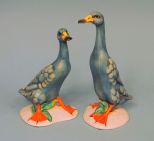 Pair of Italian Pottery Blue Ducks