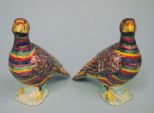 Pair of Chinese Porcelain Polychrome Figures of Birds