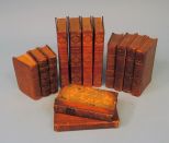 Collection of Small Books (Leather Binding) Including The Works Of Jonathan Swift Volumes IV, XI, XVI, XVII; The Art of Rhetoric Third Ed., A Key To Joyce's Arithmetic, British Essayists (Total of 13 Books)