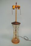 Large Americal Brilliant Cut Glass Table Lamp