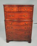 Mahogany seven drawer chest with Oxford Label on Back