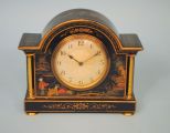 Black Lacquer Chinoiserie Mantel Clock, French Movement