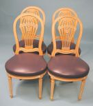 Set of Four Sheraton Style Pickled Side Chairs