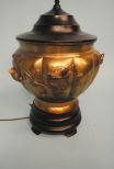 Large Japanese Bronze Jardiniere, converted to lamp