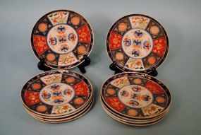 Set of Ten Matching Japanese Imari Plates, Phoenix Birds