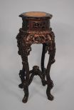 19th Century Elaborately Carved Chinese Teakwood Stand Beijing Mandarin Style