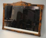 c1900 Chinoiserie Black Lacquer Mirror