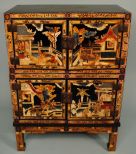 Chinese Lacquer Hand-Painted Cabinet