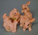 4 Boehm Porcelain Rabbits