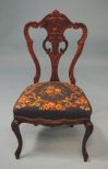 19th Century Mahogany Victorian Side Chair with Needlepoint