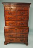19th Century Mahogany Chinese Chippendale Chest on Chest