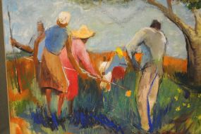 Mildred Wolfe watercolor, Cotton Choppers