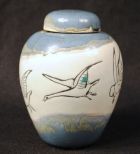 Mildred Wolfe ceramic Flying Geese Ginger Jar