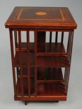 Mahogany Banded & Inlaid Revolving Bookcase