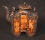Chinese Teapot with Inset Panels