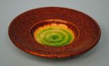Early McCarty Pottery dish with Crackle Glass Well