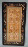 c1860 Chinese Silver Embroidered Silk Panel from two Robe Cuffs